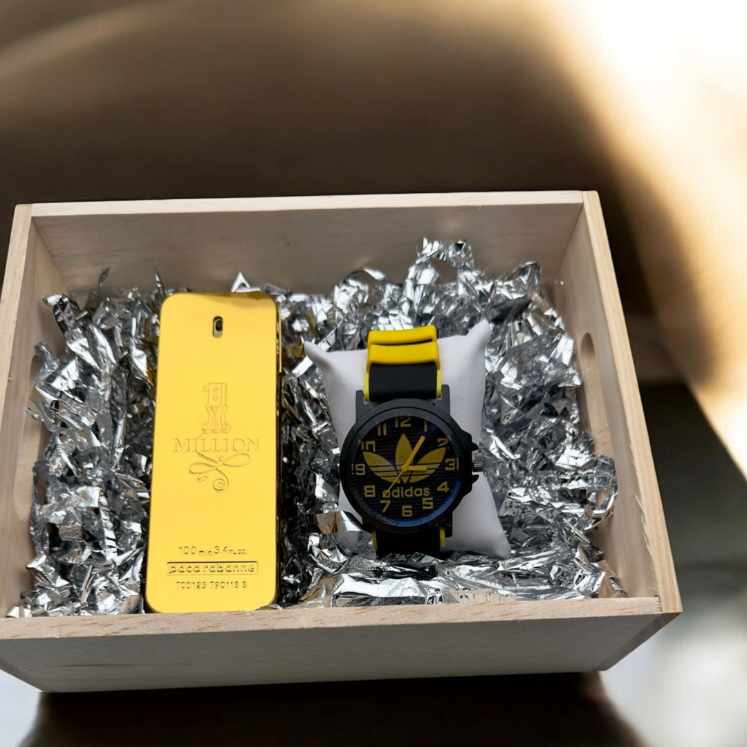 COMBO ADIDAS  RELOJ+PERFUME 3A+CAJA