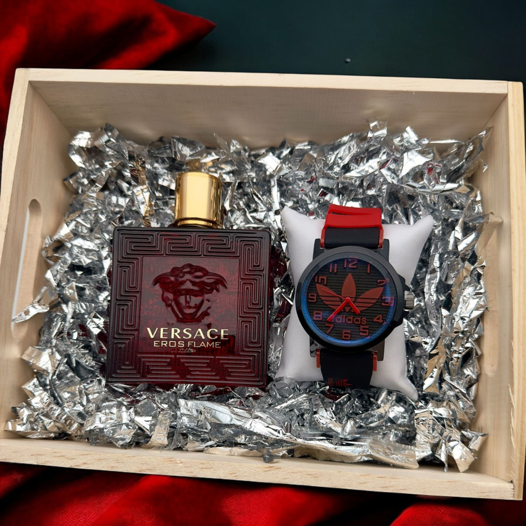 COMBO ADIDAS  RELOJ+PERFUME 3A+CAJA