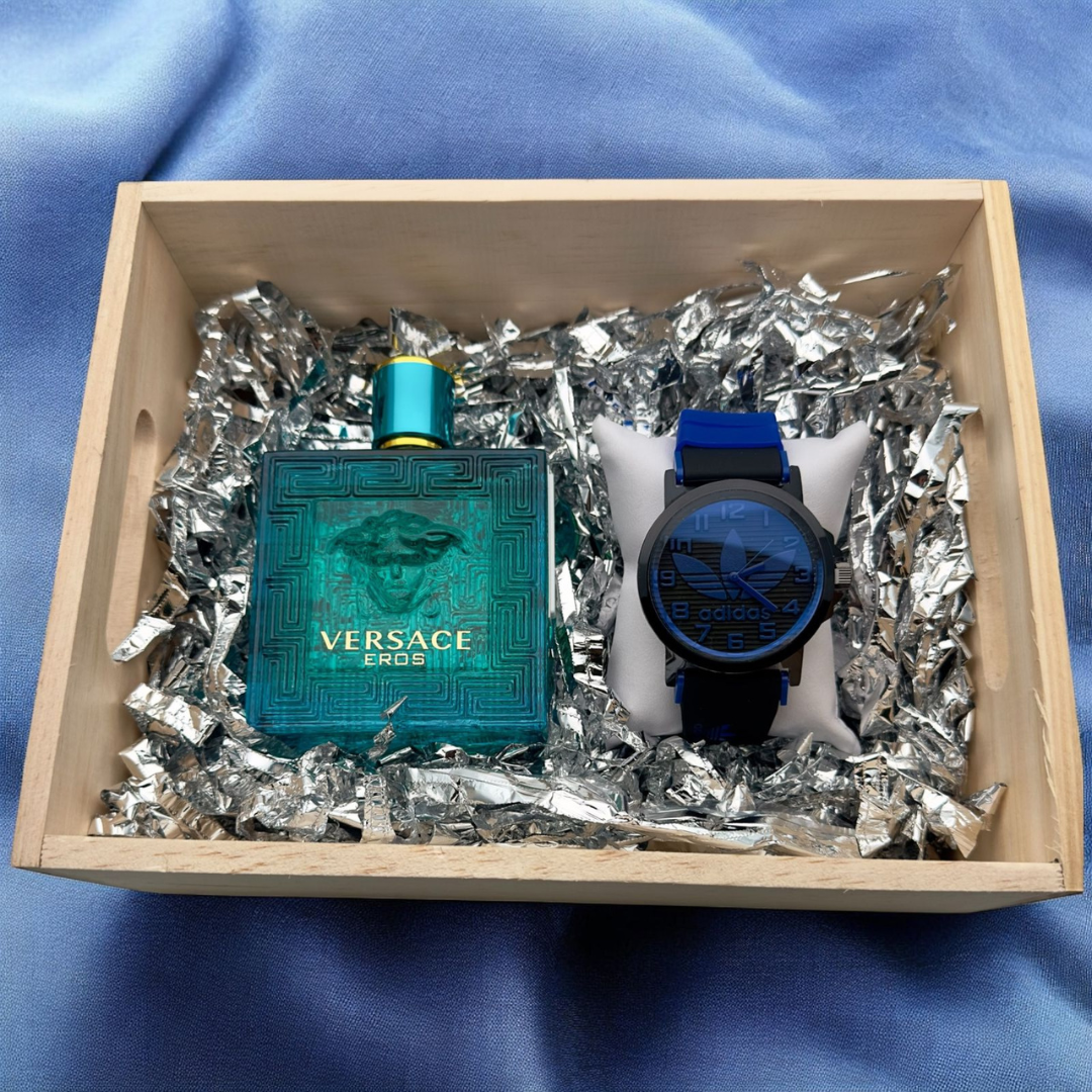 COMBO ADIDAS  RELOJ+PERFUME 3A+CAJA