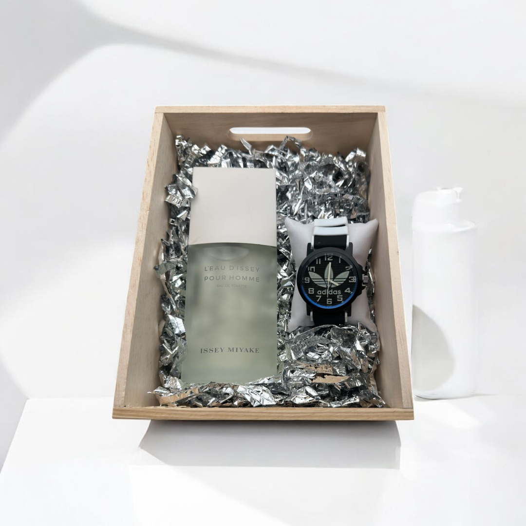 COMBO ADIDAS  RELOJ+PERFUME 3A+CAJA