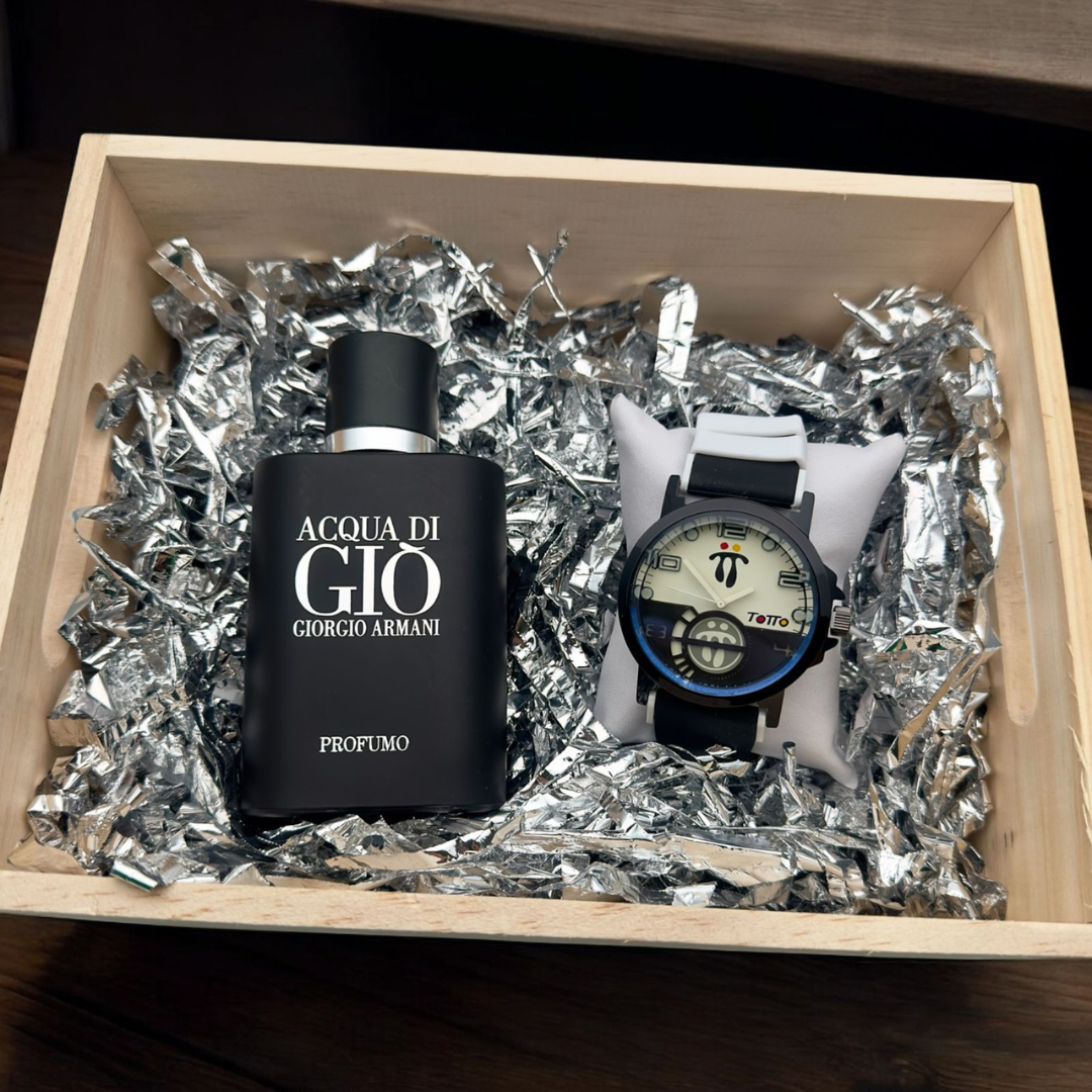 COMBO TOTTO RELOJ+PERFUME 3A+CAJA