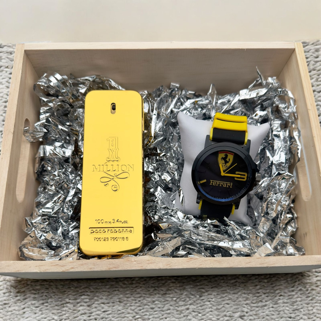 COMBO FERRARI RELOJ+PERFUME 3A+CAJA