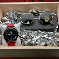 COMBO RELOJ EDIFICE CUERO + GAFAS
