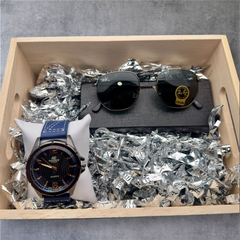 COMBO RELOJ EDIFICE CUERO + GAFAS