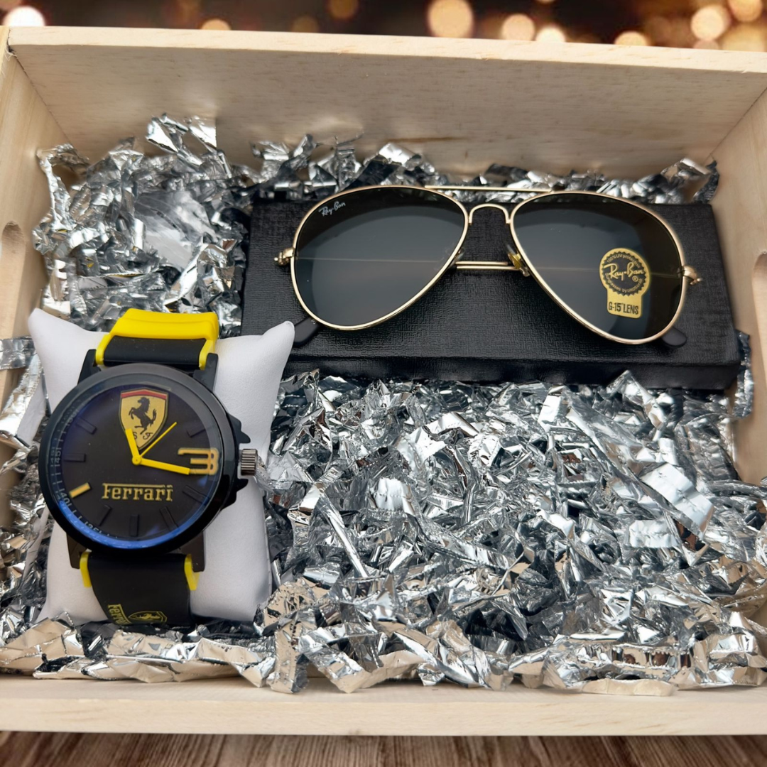 COMBO RELOJ FERRARI + GAFAS