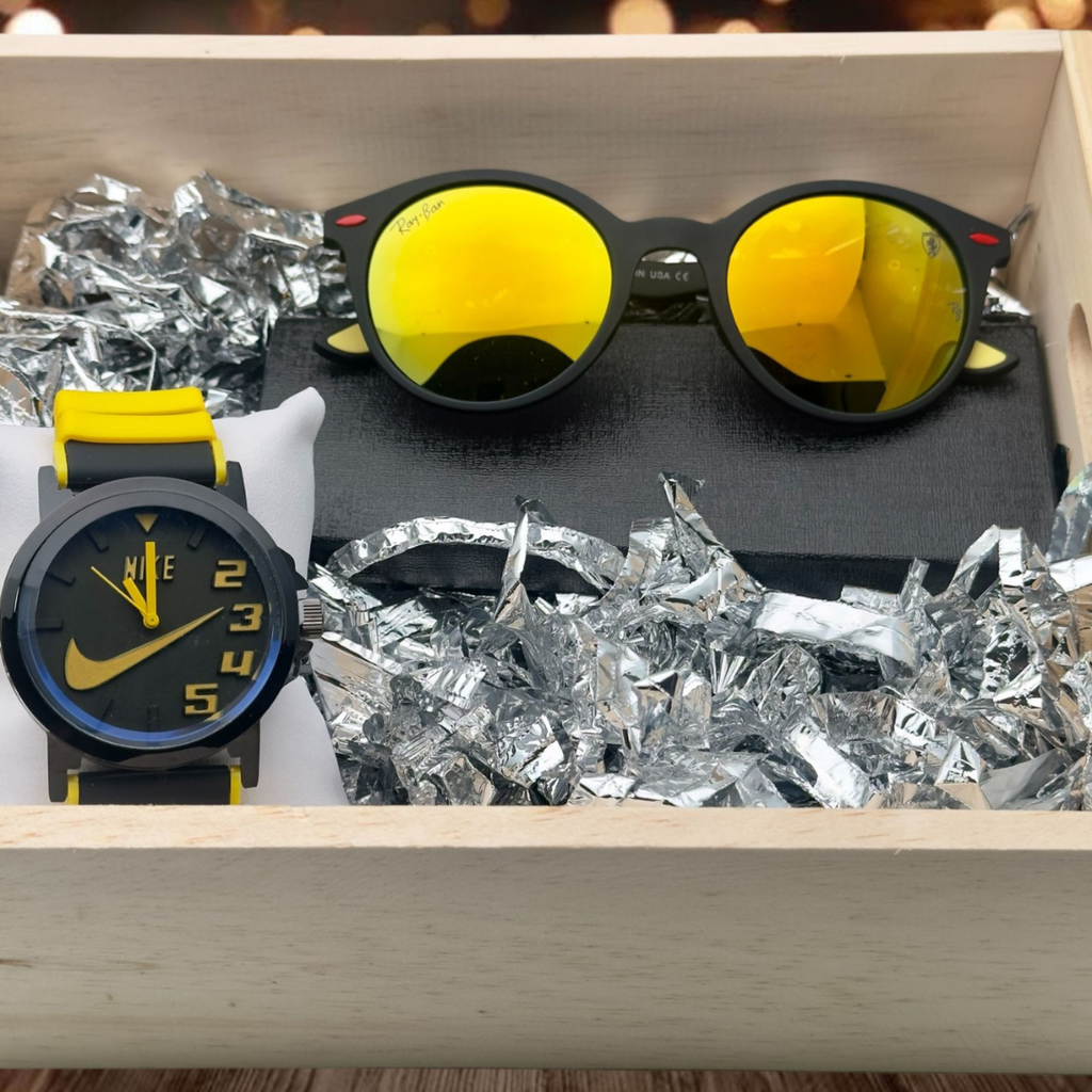 Combo Reloj Goma+ Gafas