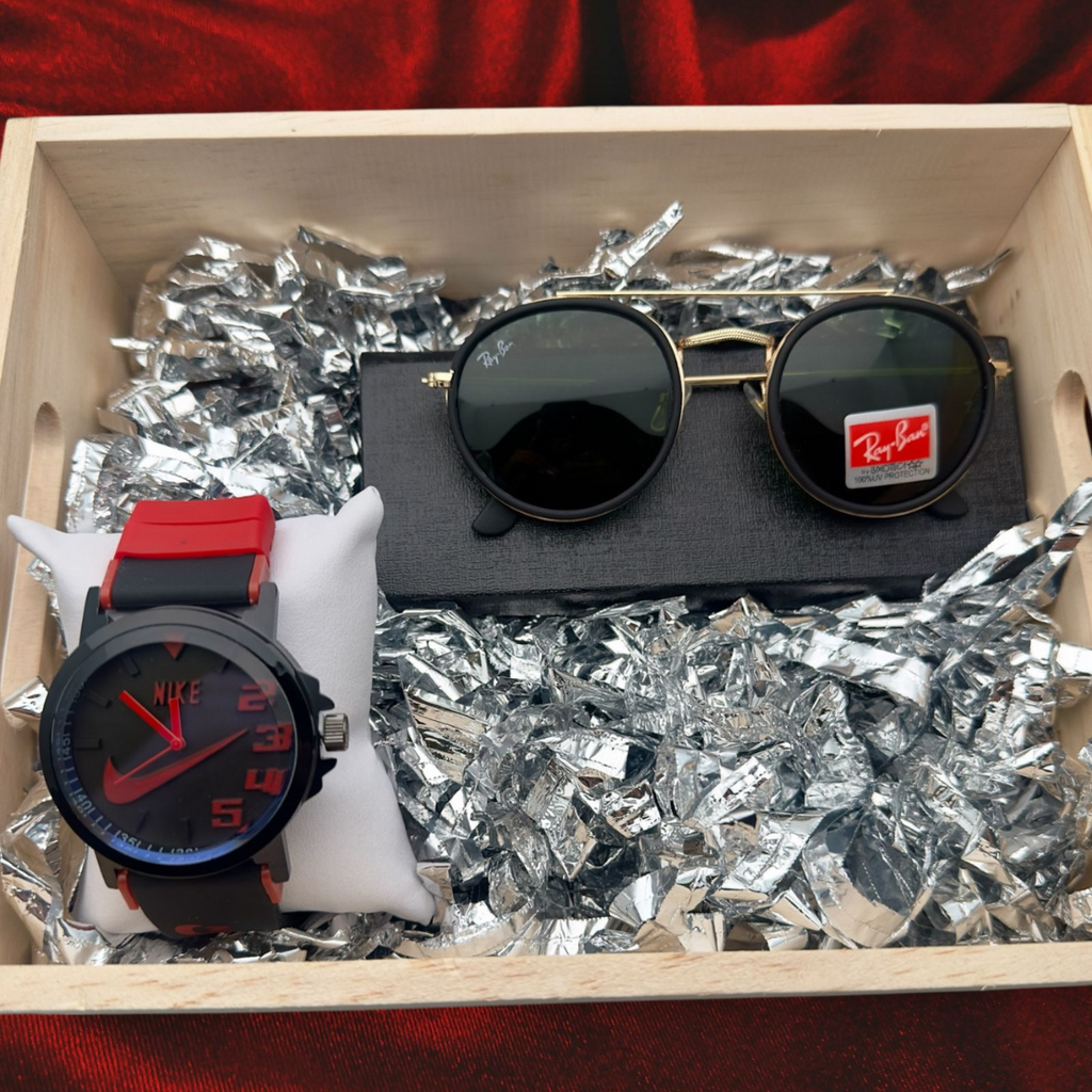 Combo Reloj Goma+ Gafas