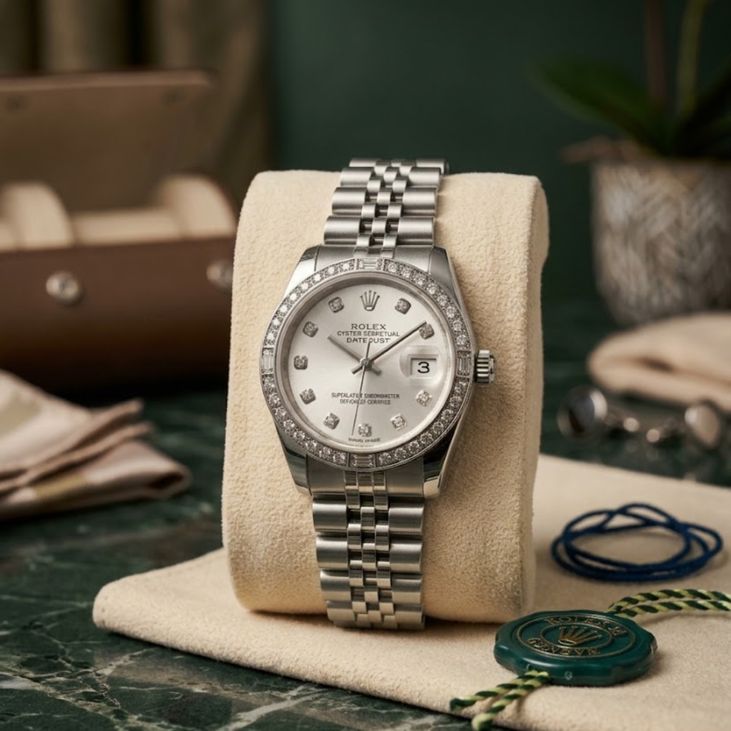 Reloj Rolex Date Just Piedras Dama