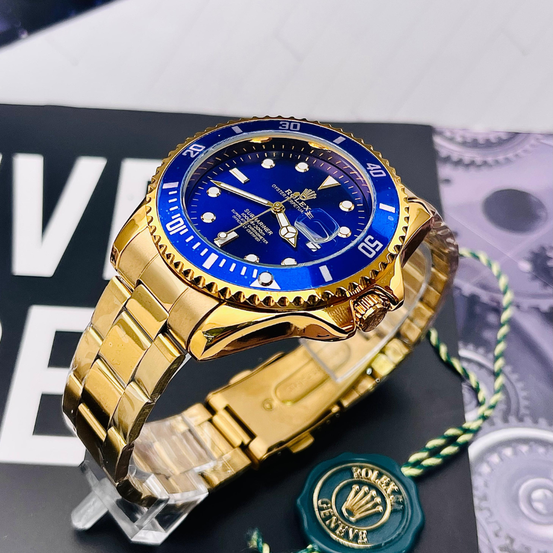 Rolex dorado con azul hotsell